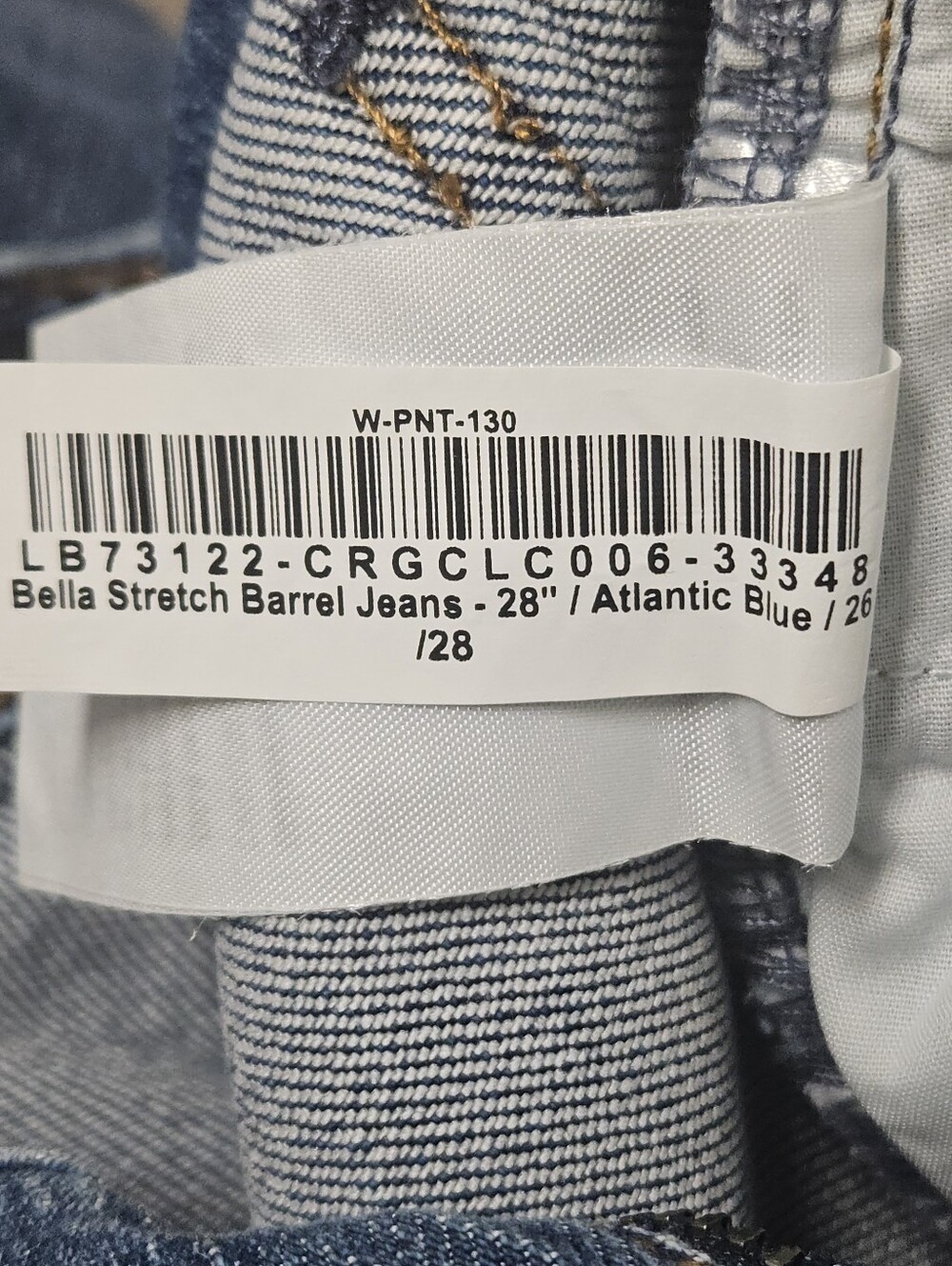 QUINCE BELLA STRETCH BARREL JEANS ATLANTIC BLUE 26 - Picture 6 of 7
